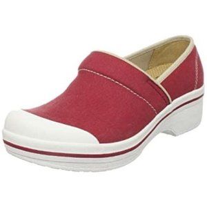 Dansko Sanibel Volley Red Canvas Vegan Clog